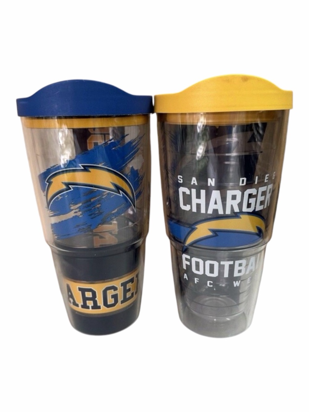 2 Retro Tervis 24 Oz NFL San Diego Chargers Tumblers Los Angeles Chargers